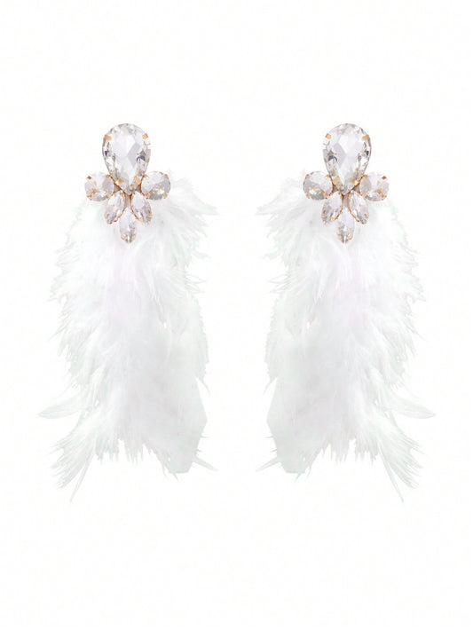 Flawless Woman Feather Earrings