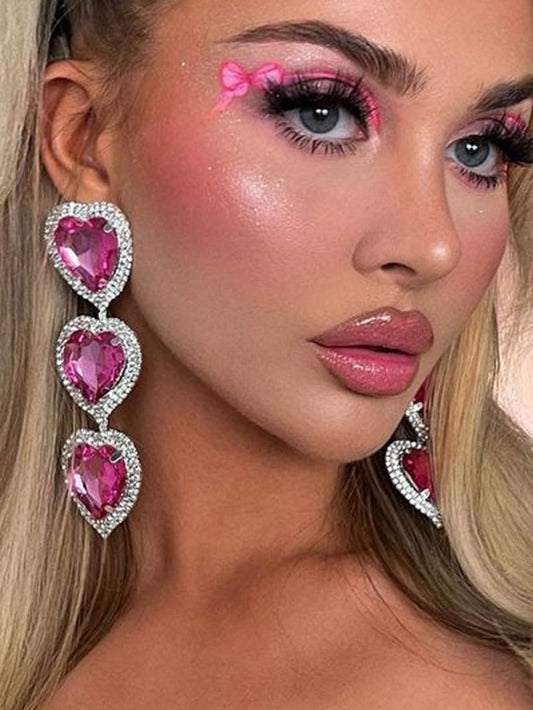Lina Love Pink Hearts Earrings