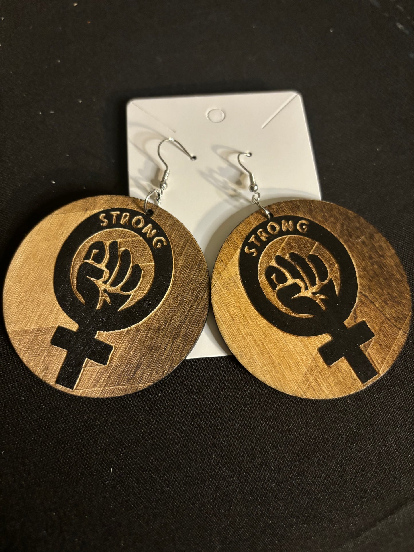 Fearless Woman Black Power Earrings
