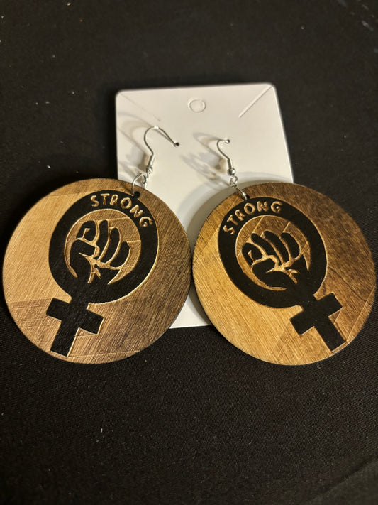 Fearless Woman Black Power Earrings