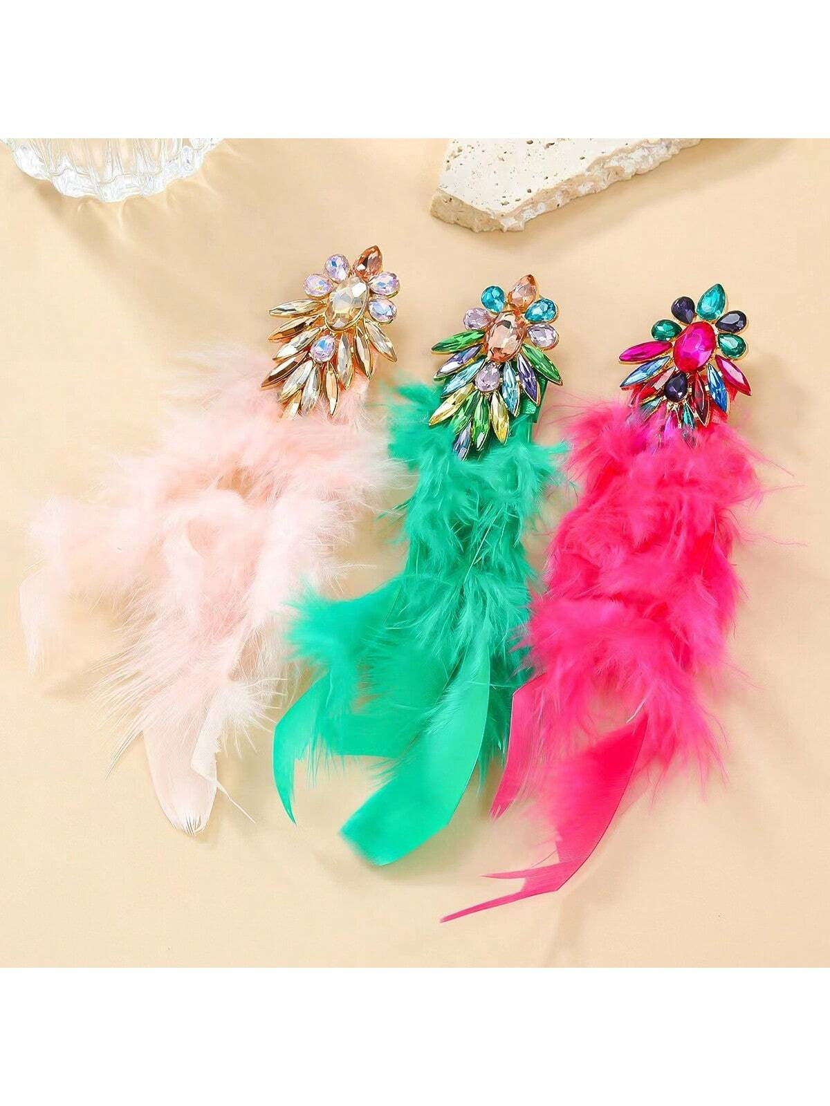 Flawless Woman Fly Girl Feather Earrings