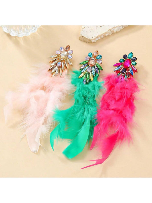 Flawless Woman Fly Girl Feather Earrings