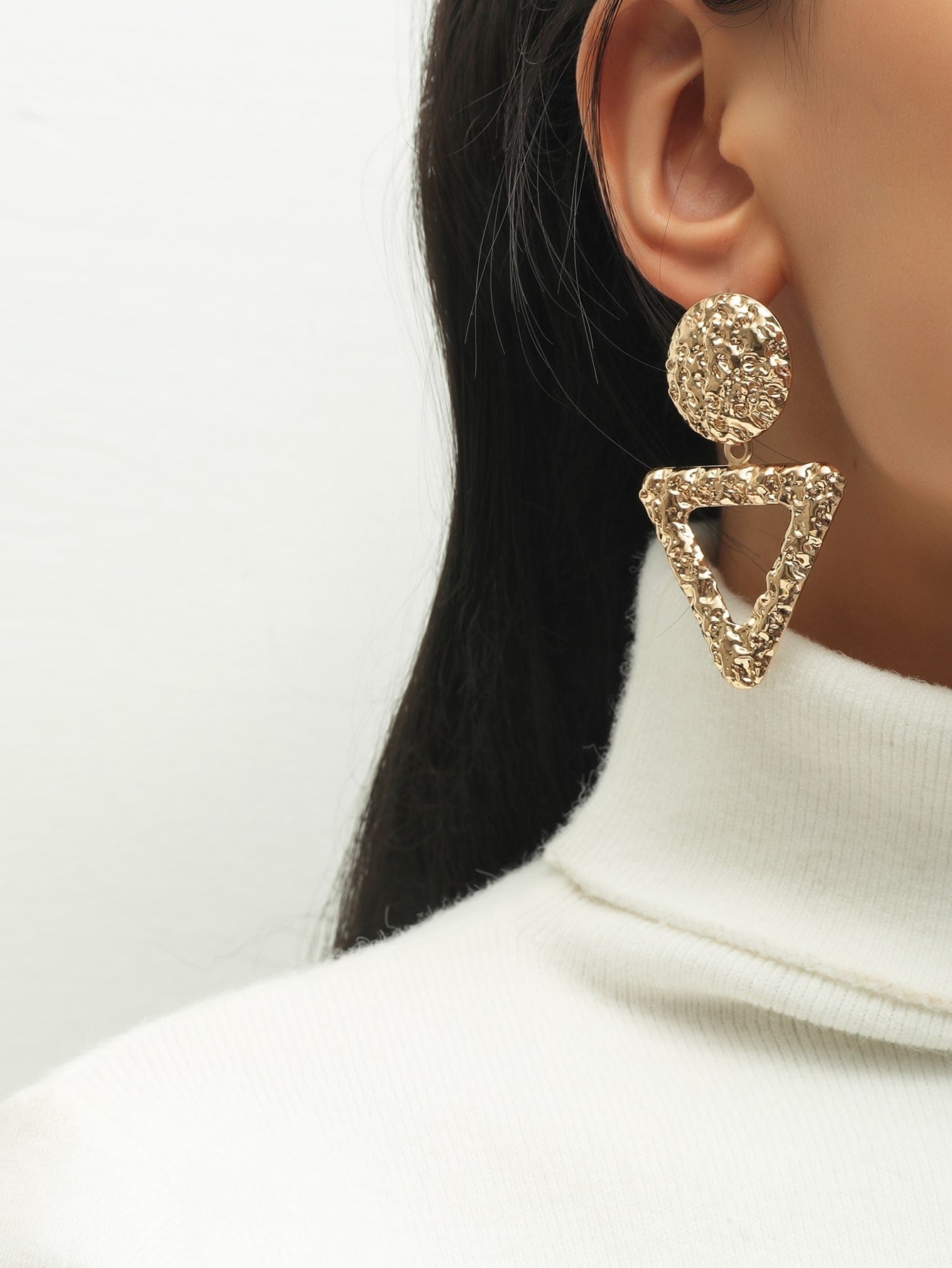 Fierce Woman Golden Triangle Earrings