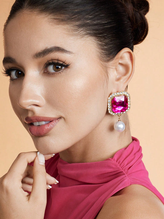 Fabulous Woman Crystal Clear Earrings