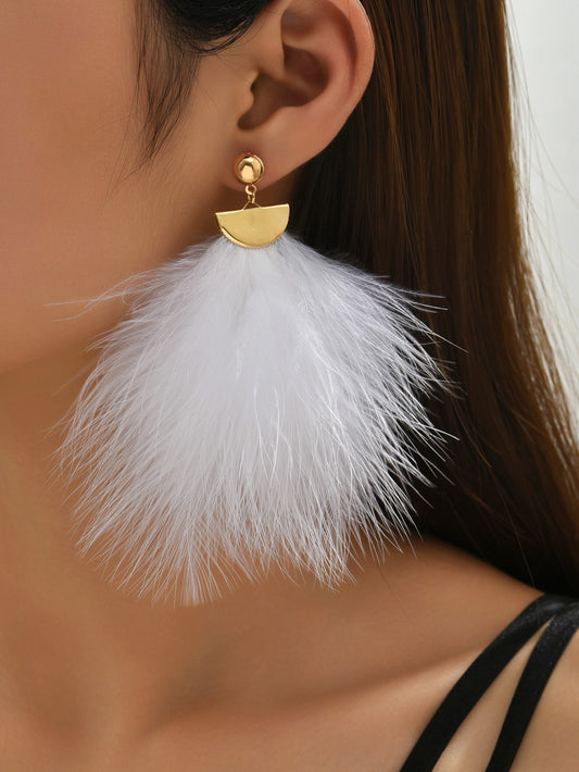 Flawless Woman Bold Chick Feather Earrings