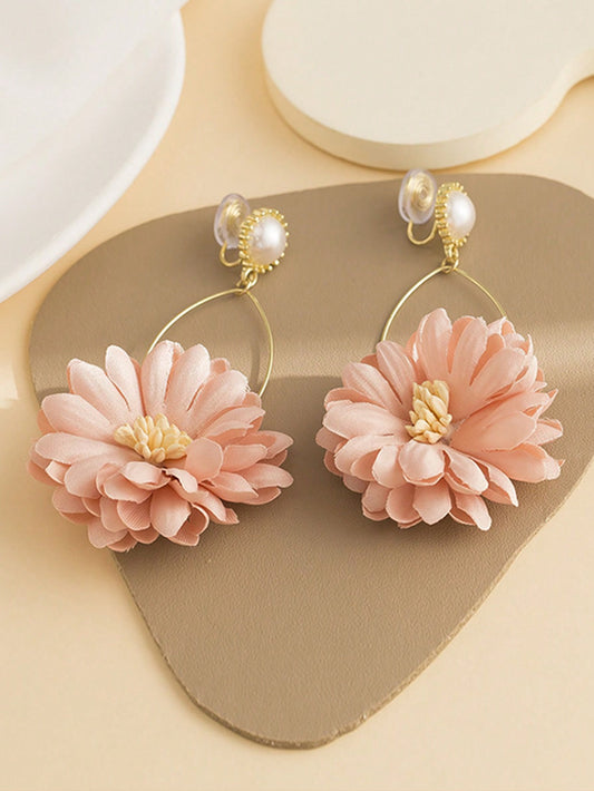Fearless Woman Sunshine Clip on Flower Earrings