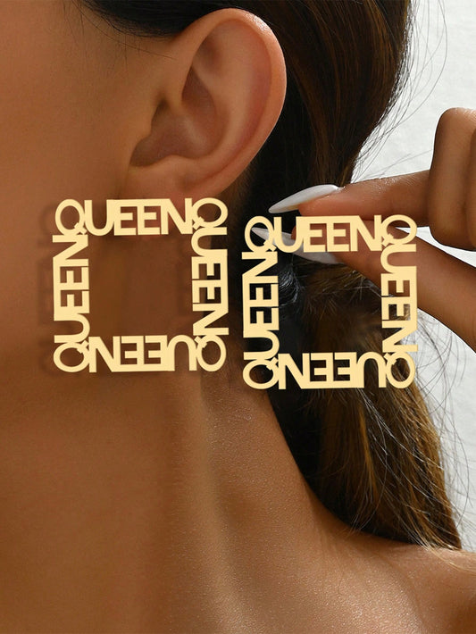 Fearless Woman Queen Hoop Earrings
